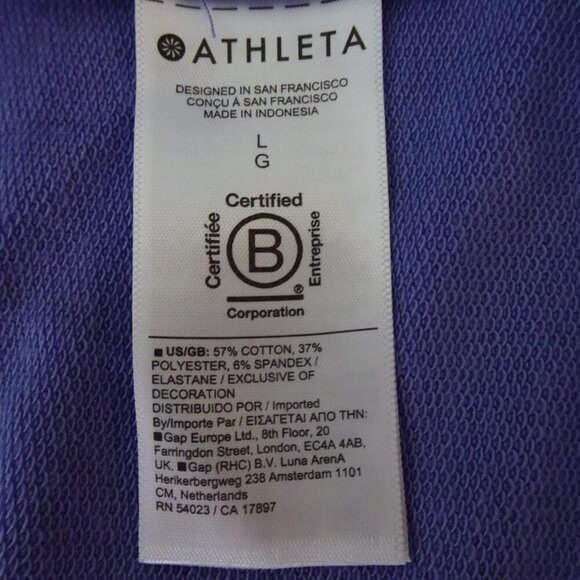 Athleta Retroterry Polo Sweatshirt Women's Size L Adonis Purple NWOT - Picture 5 of 7